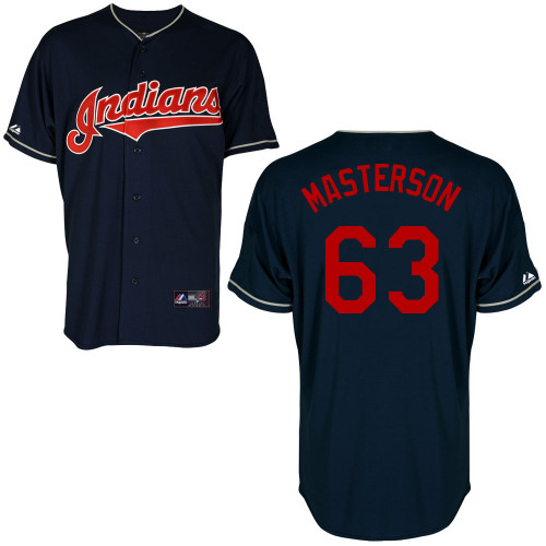 Justin Masterson #63 mlb Jersey-Cleveland Indians Women's Authentic Alternate Navy Cool Base Baseball Jersey